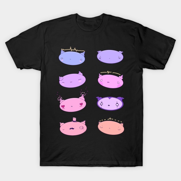 Cute robot emotion faces T-Shirt by moonlitdoodl